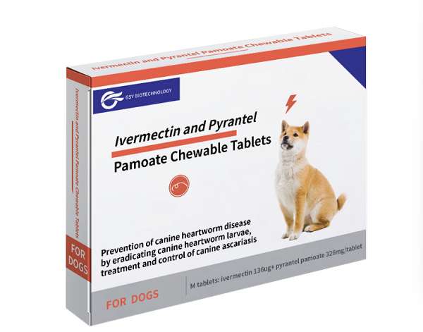 136ug 326mg For dogs Ivermectin and Pyrantel Pamoate Chewable Tablets